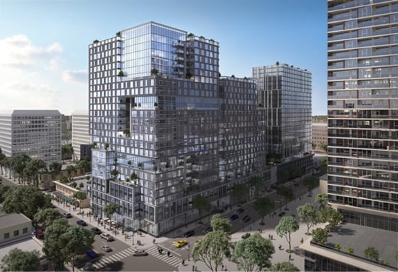 rendering of new office buildings in San Jose