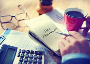 desk of a person who is tax planning