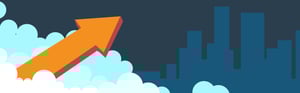arrow coming upwards out of the clouds