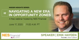 banner advertising Opportunity Zone webinar