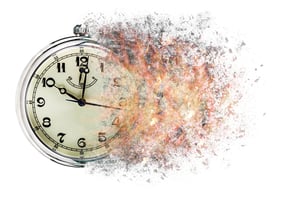 clock turning to dust