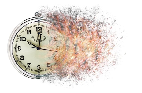 clock turning to dust