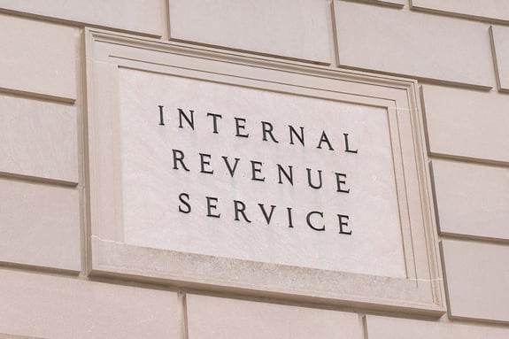 Internal Revenue Service signage on building